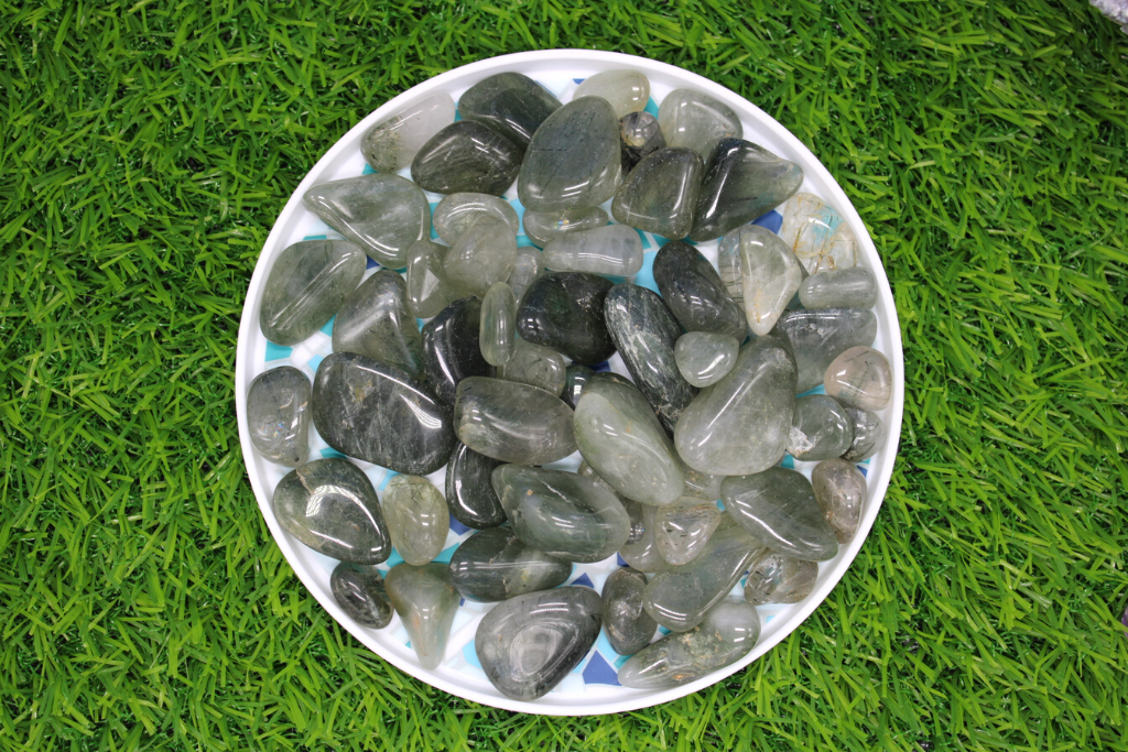 Green Rutilated Quartz Tumbles